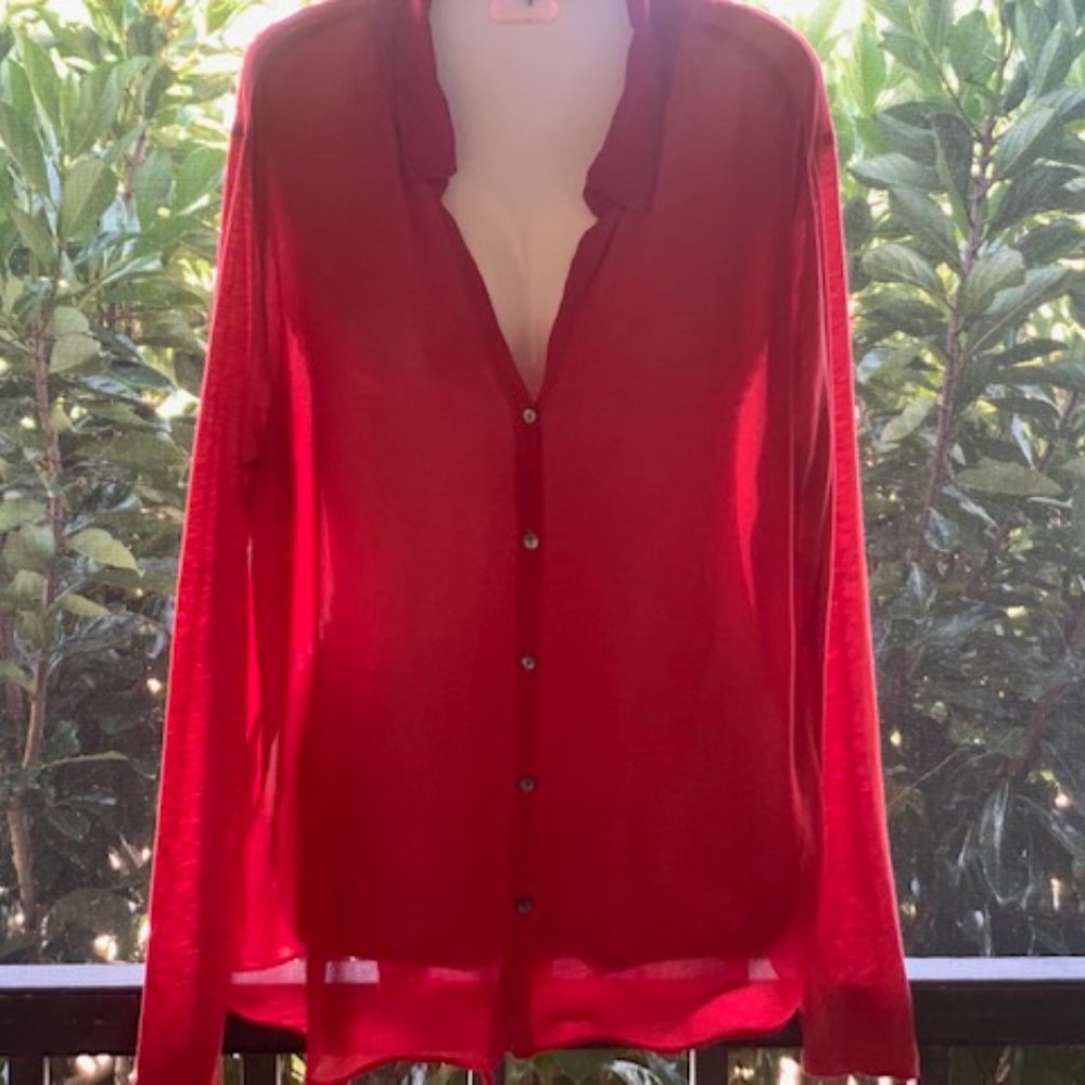 Red Long Sleeve Top
